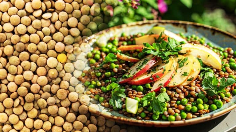 Découvrez comment cette salade de lentilles et petits pois aux pommes va révolutionner vos déjeuners!